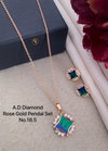 AD Diamond Designer Rose Gold Pendant Set 9 Wholesale Price In Surat
